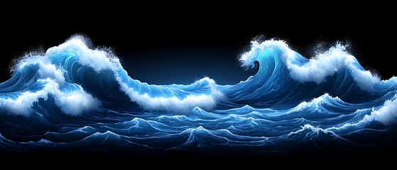 Ocean Waves at Night.