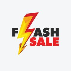 Flash Sale promotional sticker template. Online business campaign mnemonic. Mega sale banner promotion. Flash Sales banner template design for social media and website.