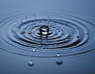 Rain droplets creating ripples on a water surface, high-speed photography, clear and sharp details, moody and atmospheric lighting