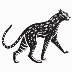 Ocelot black silhouette icon vector
