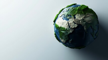 Fototapeta premium Conceptual three-dimensional model of the Earth portraying the continents