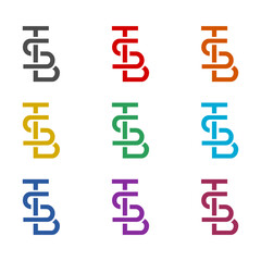 TSB logo icon isolated on white background. Set icons colorful
