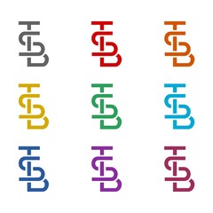 TSB logo icon isolated on white background. Set icons colorful