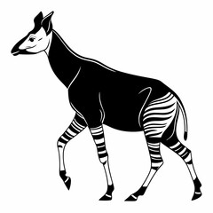 Obraz premium Okapi black silhouette icon vector