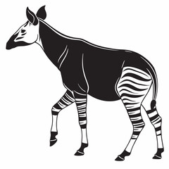 Okapi black silhouette icon vector