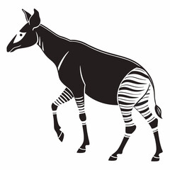 Okapi black silhouette icon vector