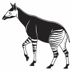 Obraz premium Okapi black silhouette icon vector