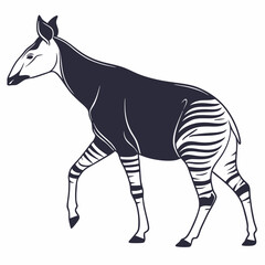Okapi black silhouette icon vector