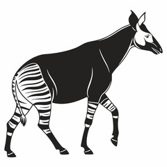 Okapi black silhouette icon vector
