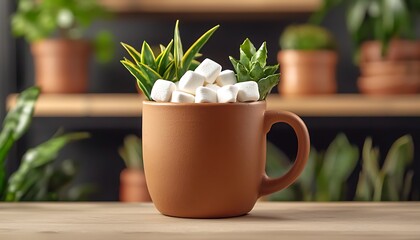 Mug Plants Marshmallows Home