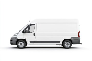 White Delivery Van Side View for Transportation or Moving Services