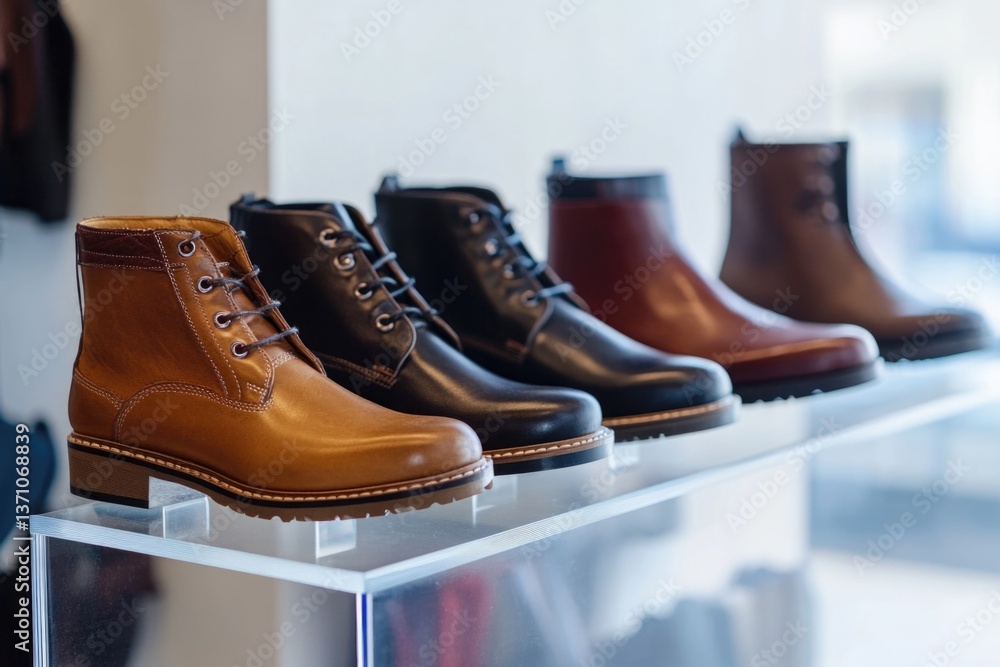 Poster boots displayed neatly on a shelf
