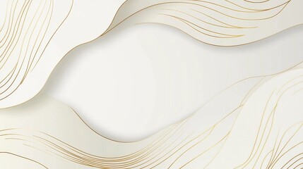 Minimalist white and gold abstract geometric background with elegant cutout design for modern banner, flyer, card, or brochure cover