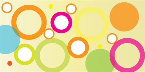 yellow and green circle banner background. Vector abstract graphic design banner pattern background template.