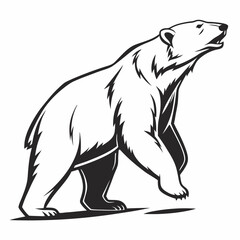 Polar bear black silhouette icon vector