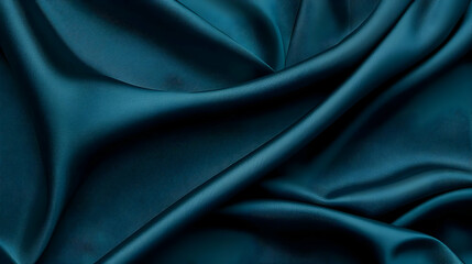 Fototapeta premium Teal Silk Fabric Texture With Deep Hues