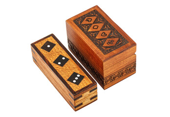 Vintage wooden rectangular boxes. On a transparent background.