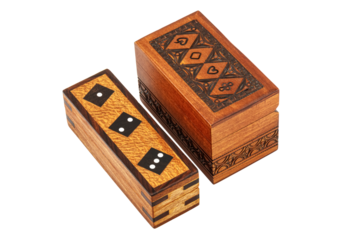 Vintage wooden rectangular boxes. On a transparent background.