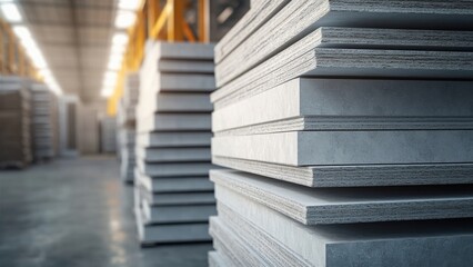 Stacked Building Materials in a Warehouse Setting