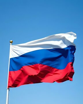 Image du drapeau russe qui flotte dans l'air
