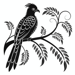 Quetzal black silhouette icon vector