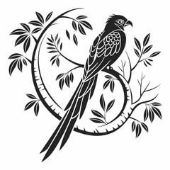 Quetzal black silhouette icon vector