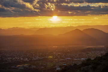 sunset in the mountains