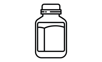 Vitamin tablets bottle silhouette, the best vitamin tablets medical bottle silhouette, icon vector illustration in trendy style