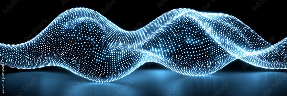 Aufkleber abstract blue digital wave particle flow background design modern futuristic technology shiny elegan