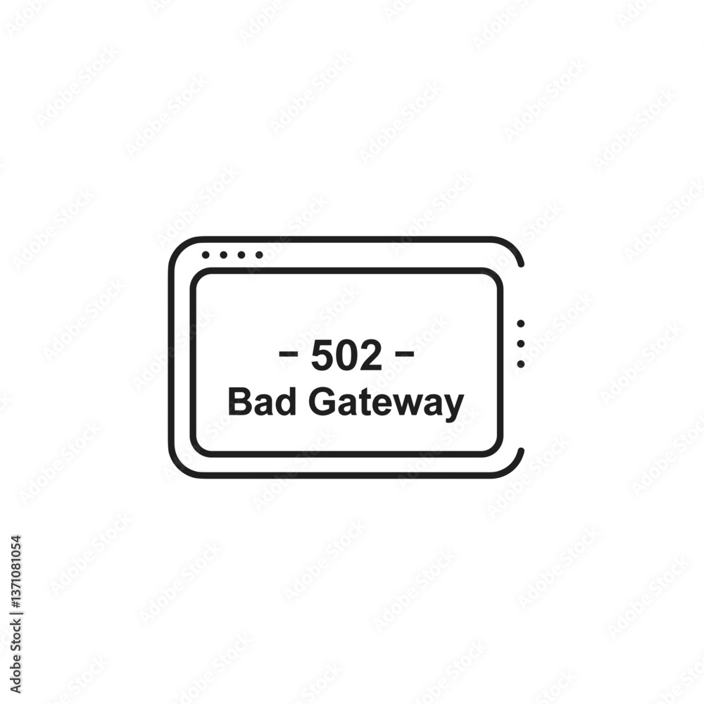 Poster http error 502 bad gateway icon in minimalistic style