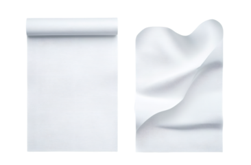 two sheet of paper or a4 paper fold isolated on white.