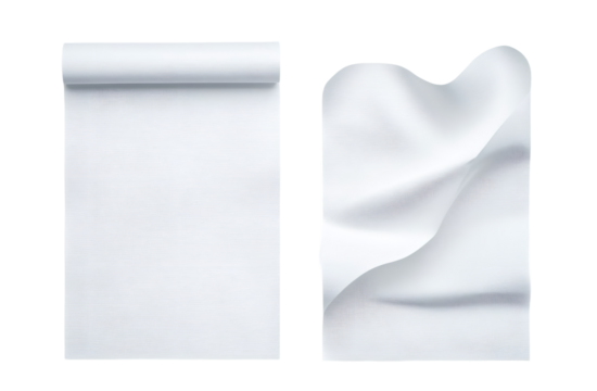 two sheet of paper or a4 paper fold isolated on white.