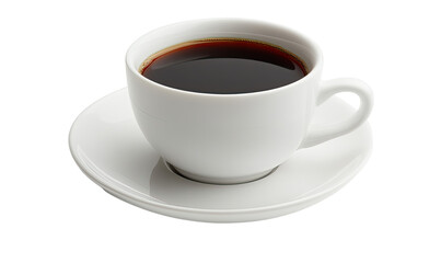 Obraz premium A cup of Black coffee isolated on transparent background Remove png