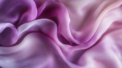 Obraz premium Soft purple silk fabric texture with gradient, flowing waves create an elegant and luxurious appearance, suggesting sophistication and refinement