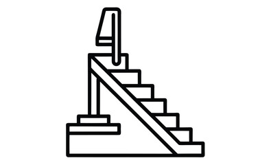 Stair tool icon vector silhouette, stair tool isolated icon vector illustration design 