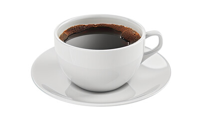 Obraz premium A cup of Black coffee isolated on transparent background Remove png
