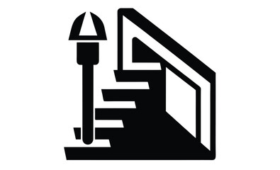 Stair tool icon vector silhouette, stair tool isolated icon vector illustration design 