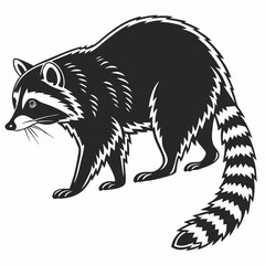 Raccoon black silhouette icon vector