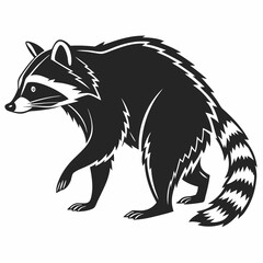 Raccoon black silhouette icon vector