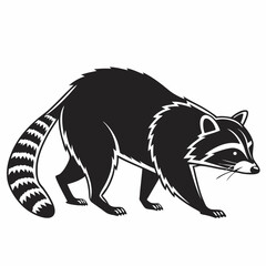 Raccoon black silhouette icon vector