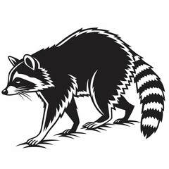 Raccoon black silhouette icon vector
