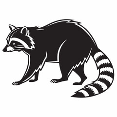 Raccoon black silhouette icon vector
