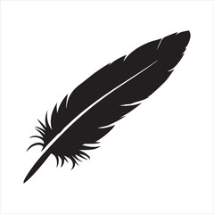 Fototapeta premium Feather set black silhouette 