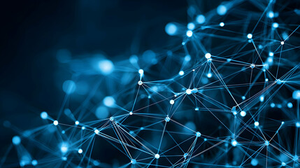 Abstract Network Design With Blue Dots And Lines