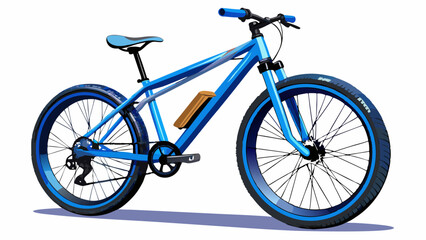 Fototapeta premium Blue mountain bike on an isolated white background. 3d rendering.