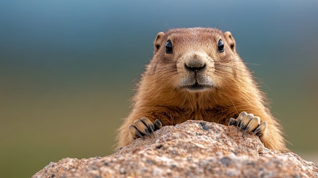 This close-up image features a curious squirrel looking directly at the camera, showcasing its inquisitive nature and unique facial features against a blurred background.