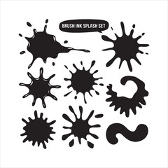 Fototapeta premium Brush Ink Splash black silhouette 
