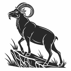 ram black silhouette icon vector