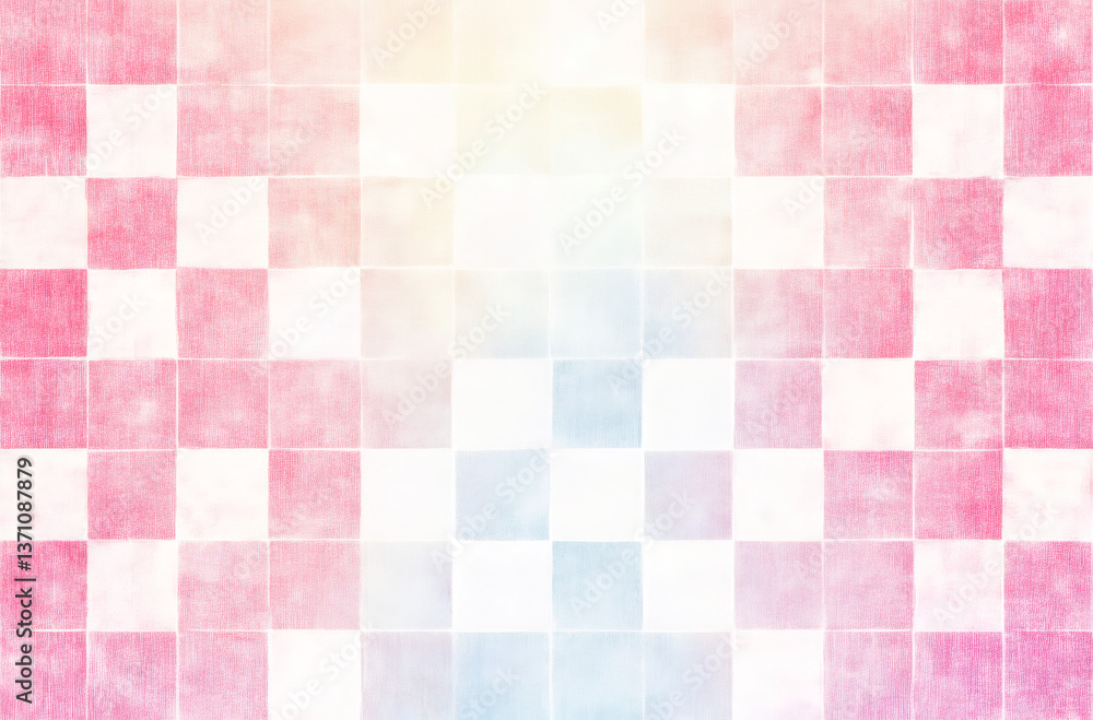 Poster japanese washi paper background with checkered pattern illustration. japanese paper texture with mod