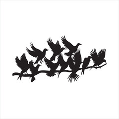 Printable flyingbird black silhouette

